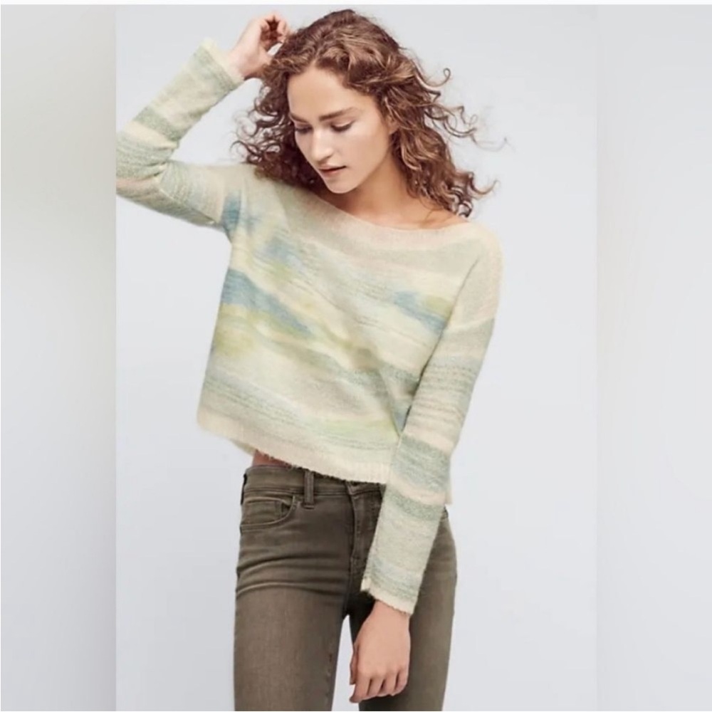 NEW Anthropologie Frosted Horizon Pullover Troubadour Alpaca Blend Sweater SZ M